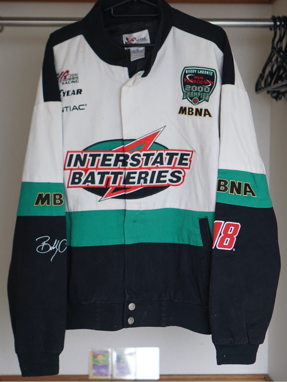 Vintage Chase Authentics Black White Green Interstate Batteries Racing Jacket